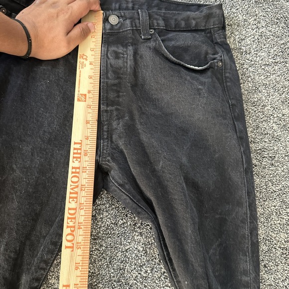 Levis 501 Jeans Mens 31x30 Black Button Fly Straight Leg Denim‎ Classic Original - Picture 12 of 16